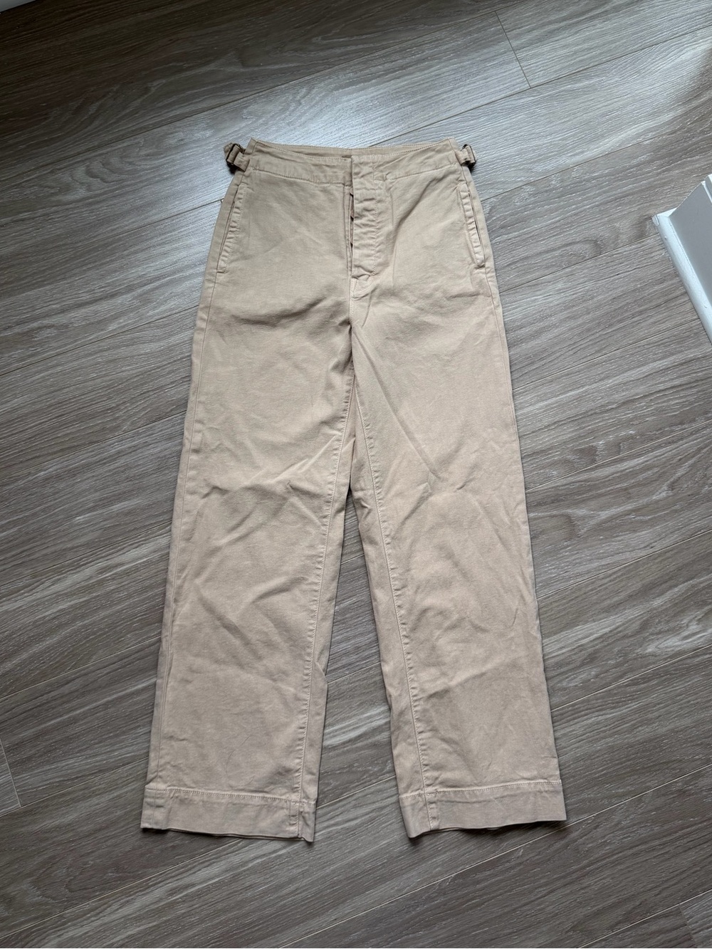 MOTHER The Cinch Greaser HighRise WideLeg Ankle Jeans Sz 26 Chalk in Up Marzipan